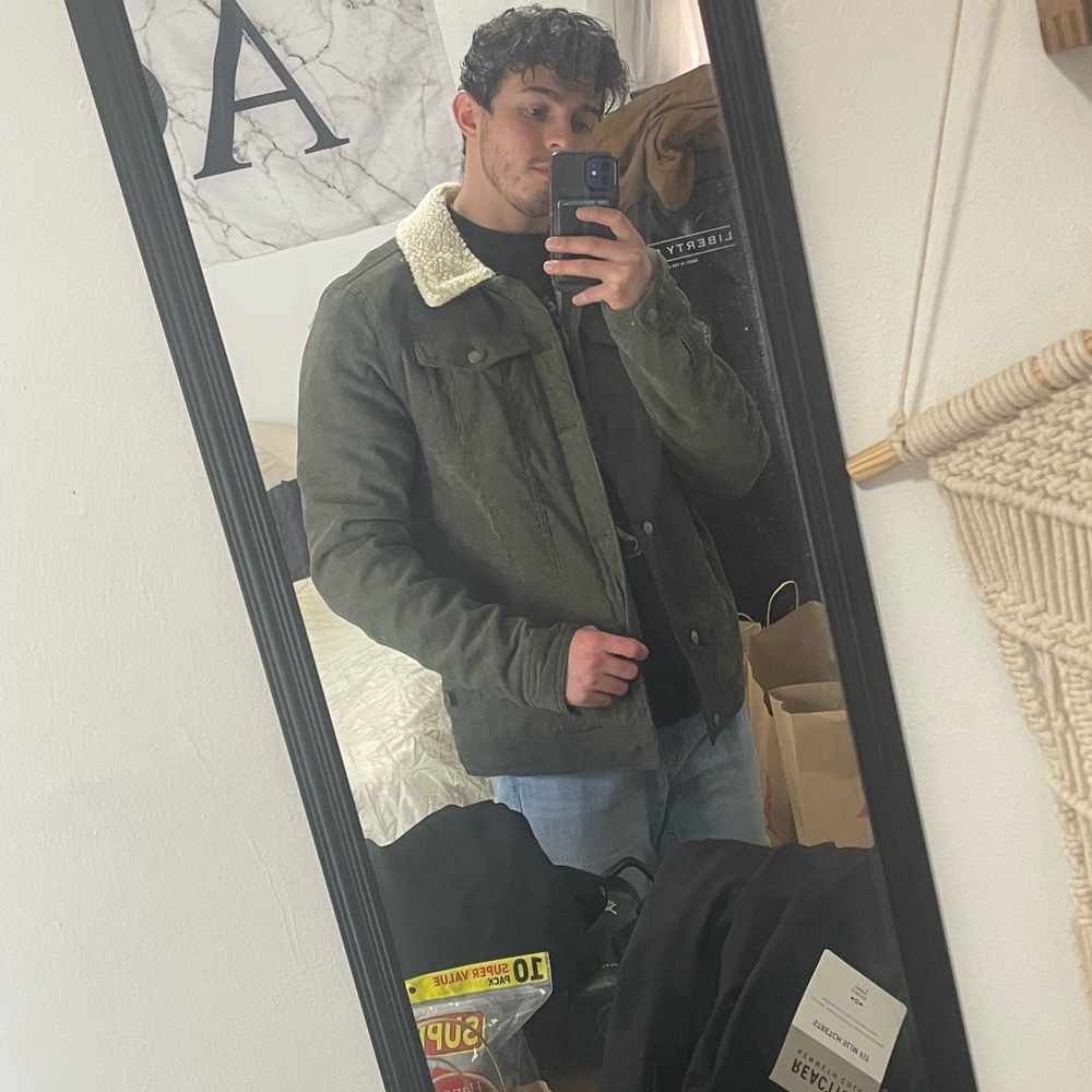 Forest green corduroy jacket size M
